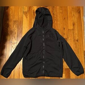 Under Armour Youth Large YL Full Zip Hoodie Jacket Black Fleece Lined Athletic